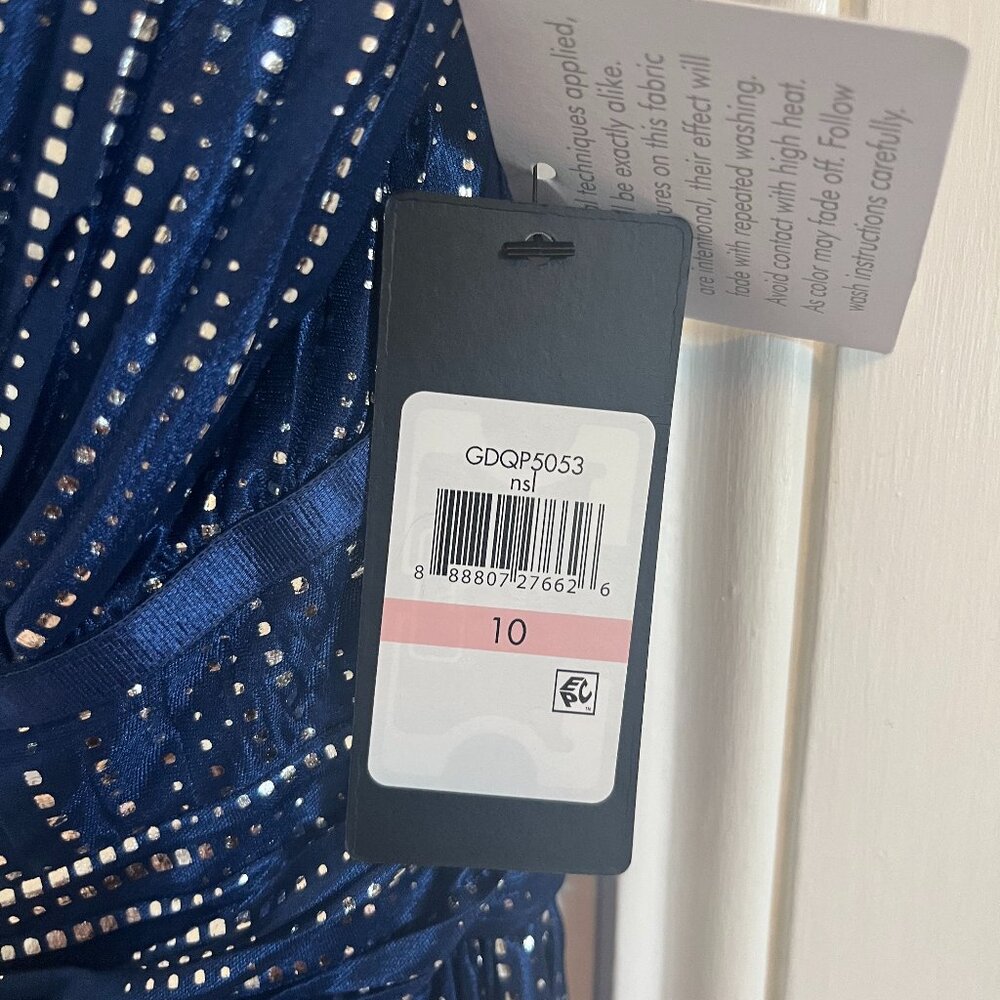 GUESS Metallic Blue Maxi Dress Size 10 NWT - Picture 5 of 6